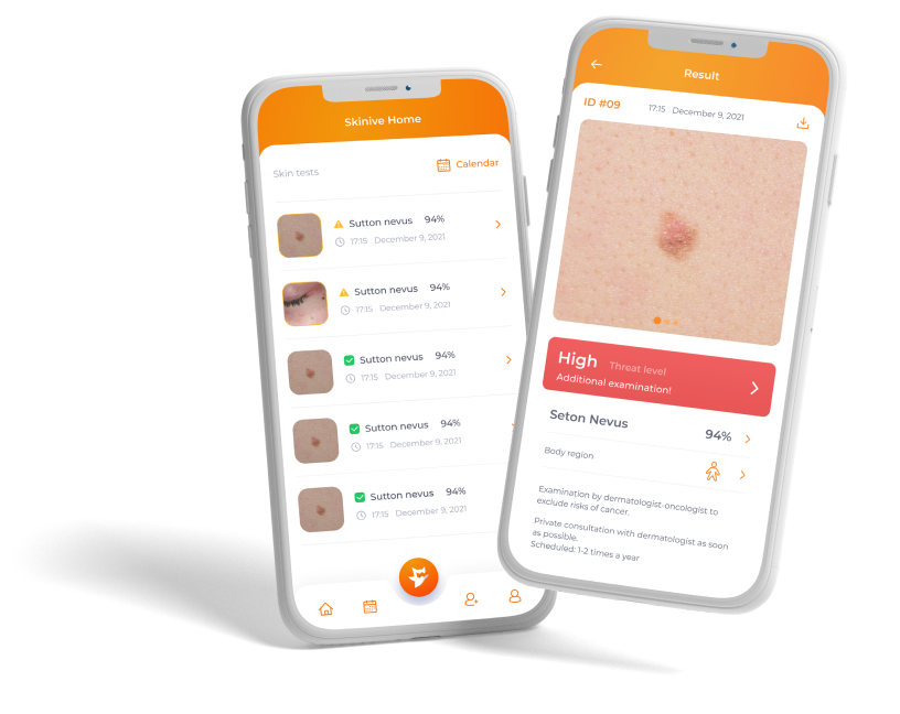 Skinive App <span>Pour utilisation à domicile afin d'effectuer auto-examens santé peau</span>