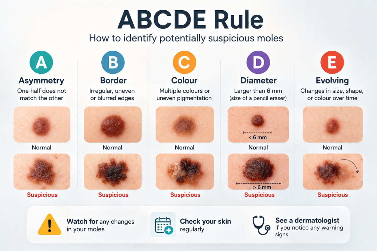 ABCDE Rule: Skin cancer self-examination