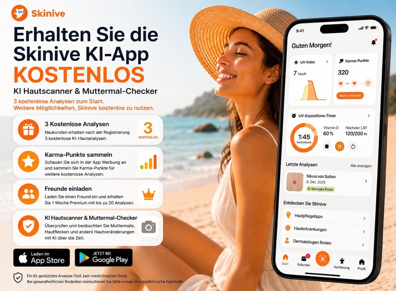 KI Hautscanner & Muttermal Scanner kostenlos | Skinive