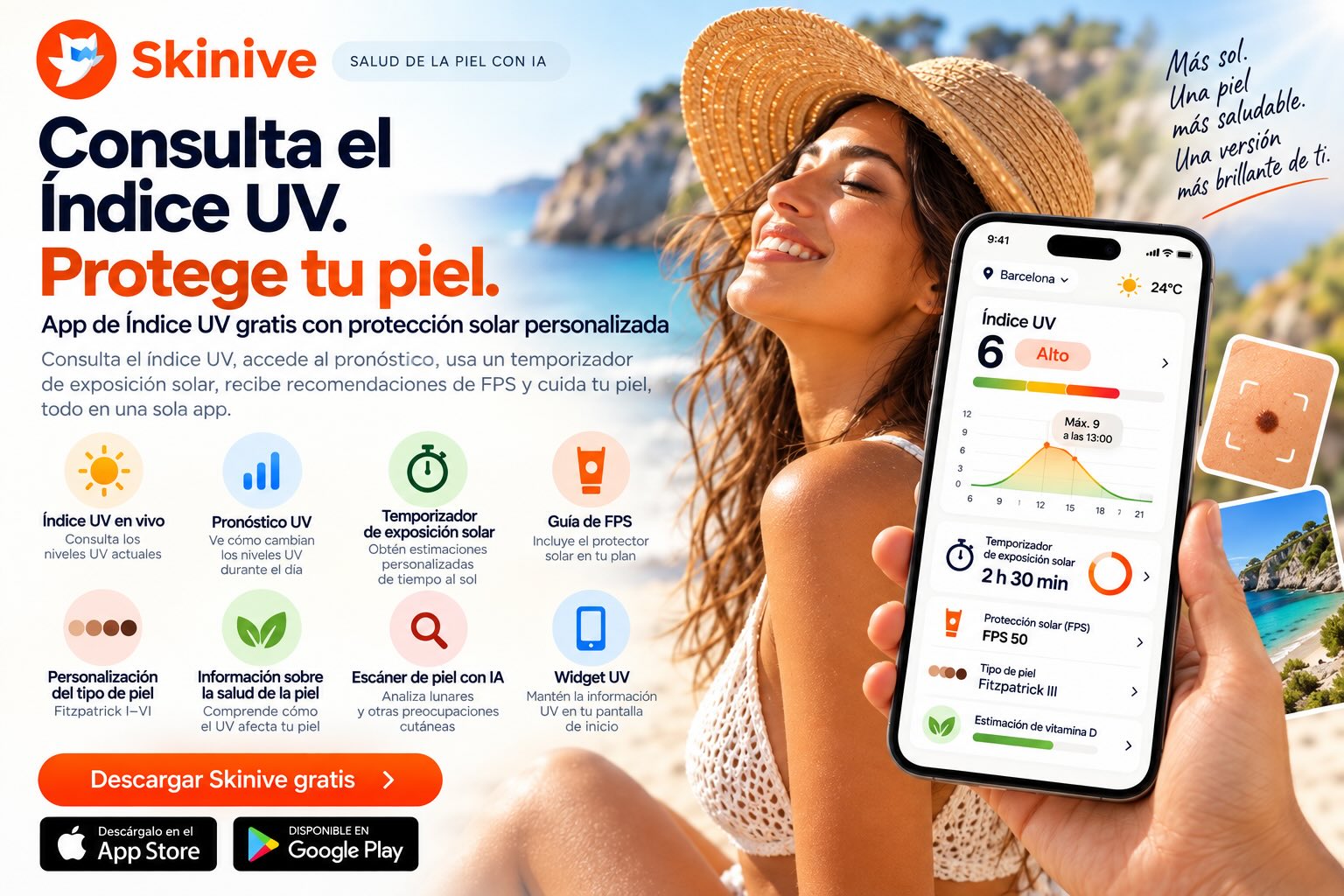 App Índice UV Gratis: UV Tracker y Exposición Solar